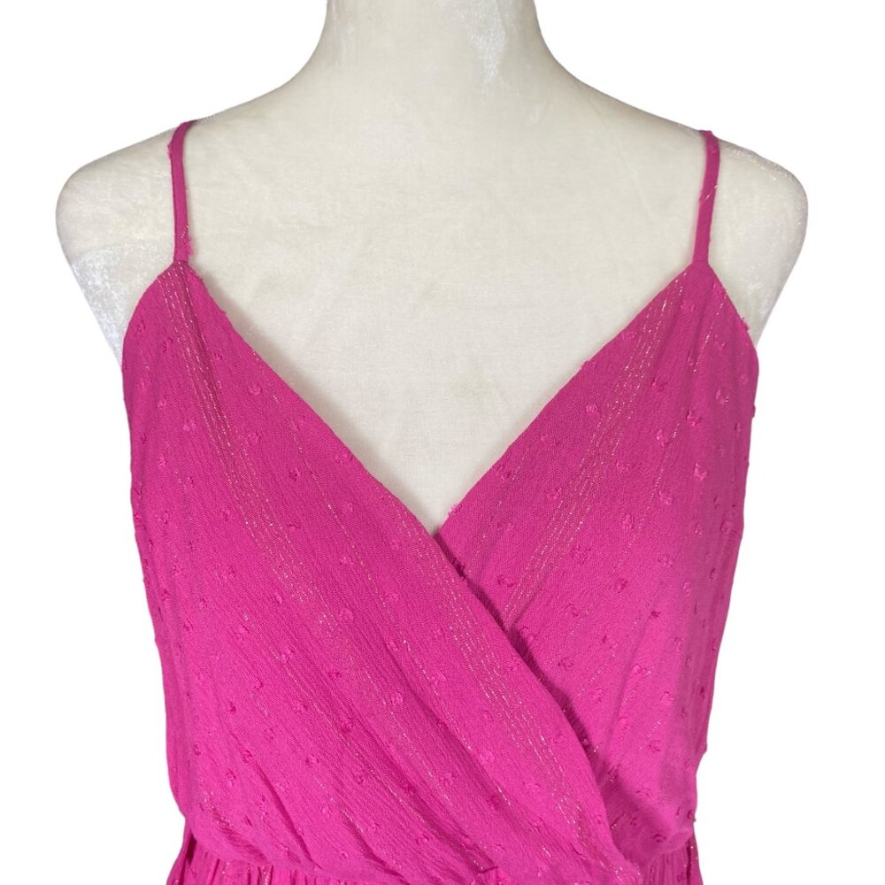 Francesca's Blue Rain women's XL magenta tie at waist A-line dress - Picture 6 of 13